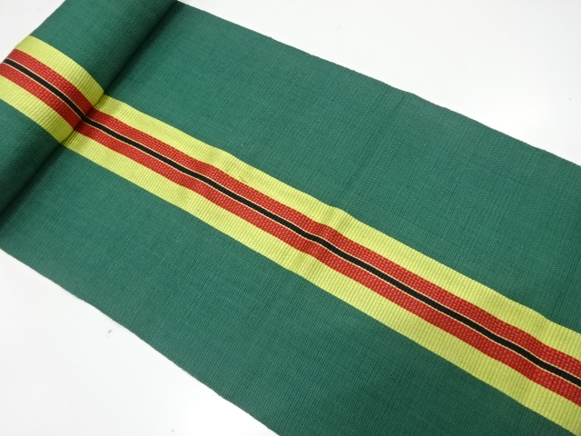 JAPANESE KIMONO / ANTIQUE BOLT FOR HASSUN OBI / WOVEN STRIPE